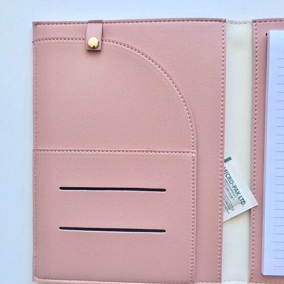 MINISO Shoulder Bag Blue Tote/Pink Portfolio Organizer Vegan Leather, Pen - Picture 12 of 16